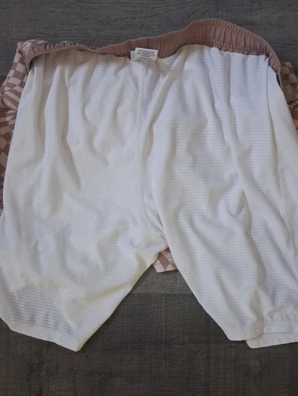 wonder nation Beige and Cream Swirl Print Swim Trunks